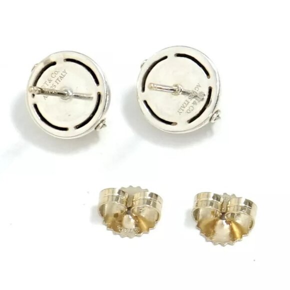 Tiffany & Co. Hardware Ball Chain Stud Earrings Silver 925 Auth w/Box d1142 - Picture 2 of 16